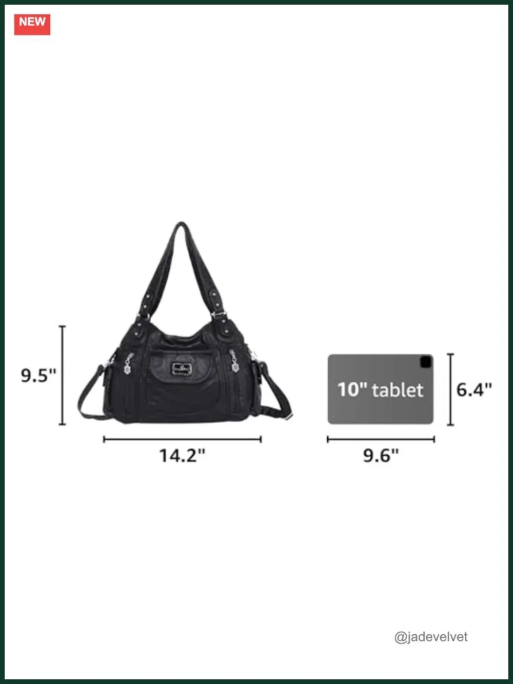 Washed PU Leather Hobo Tote Bag with Multiple Pockets